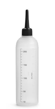 Billede af Applikationsflaske klar/hvid m/sort tud 200 ml.